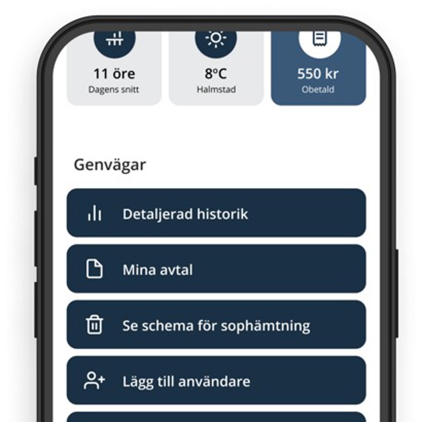 Skärmdump av mobilvy